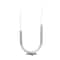 14" Silver Stainless Steel Abstract U-Shaped Candelabra
